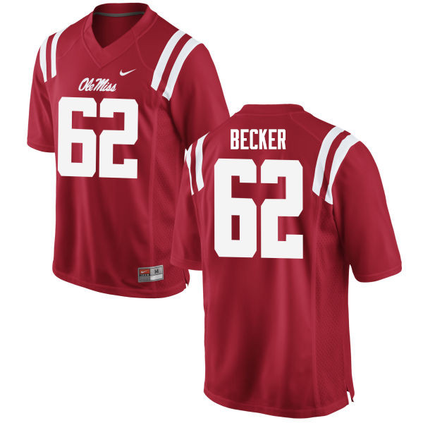 Cole Becker Ole Miss Rebels NCAA Men's Red #62 Stitched Limited College Football Jersey NGK0058EK